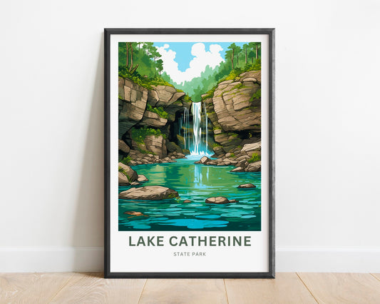 Lake Catherine Travel Print - Lake Catherine poster, State Park Wall Art, Wall Decor, Framed present, Gift Arkansas Present - TravelTreasureCo