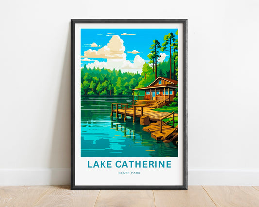 Lake Catherine Travel Print - Lake Catherine poster, State Park Wall Art, Wall Decor, Framed present, Gift Arkansas Present - TravelTreasureCo