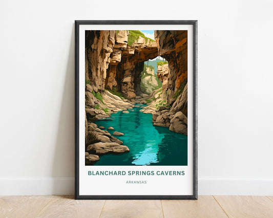 Blanchard Springs Caverns Travel Print - Blanchard Springs poster, State Park Wall Art, Wall Decor, Framed present, Gift Arkansas Present - TravelTreasureCo