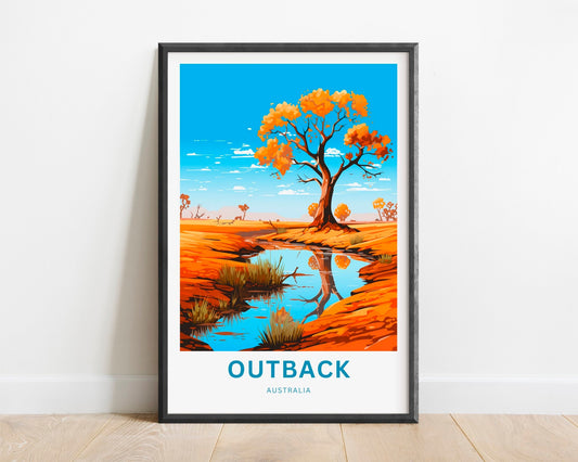 Outback Travel Print - Outback Travel poster, Australia Wall Art, Wall Decor, Gift Australia Present, Custom Text - TravelTreasureCo