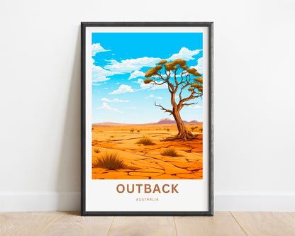 Outback Travel Print - Outback Travel poster, Australia Wall Art, Wall Decor, Gift Australia Present, Custom Text - TravelTreasureCo