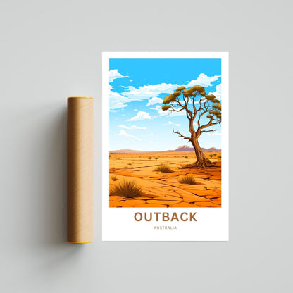 Outback Travel Print - Outback Travel poster, Australia Wall Art, Wall Decor, Gift Australia Present, Custom Text - TravelTreasureCo