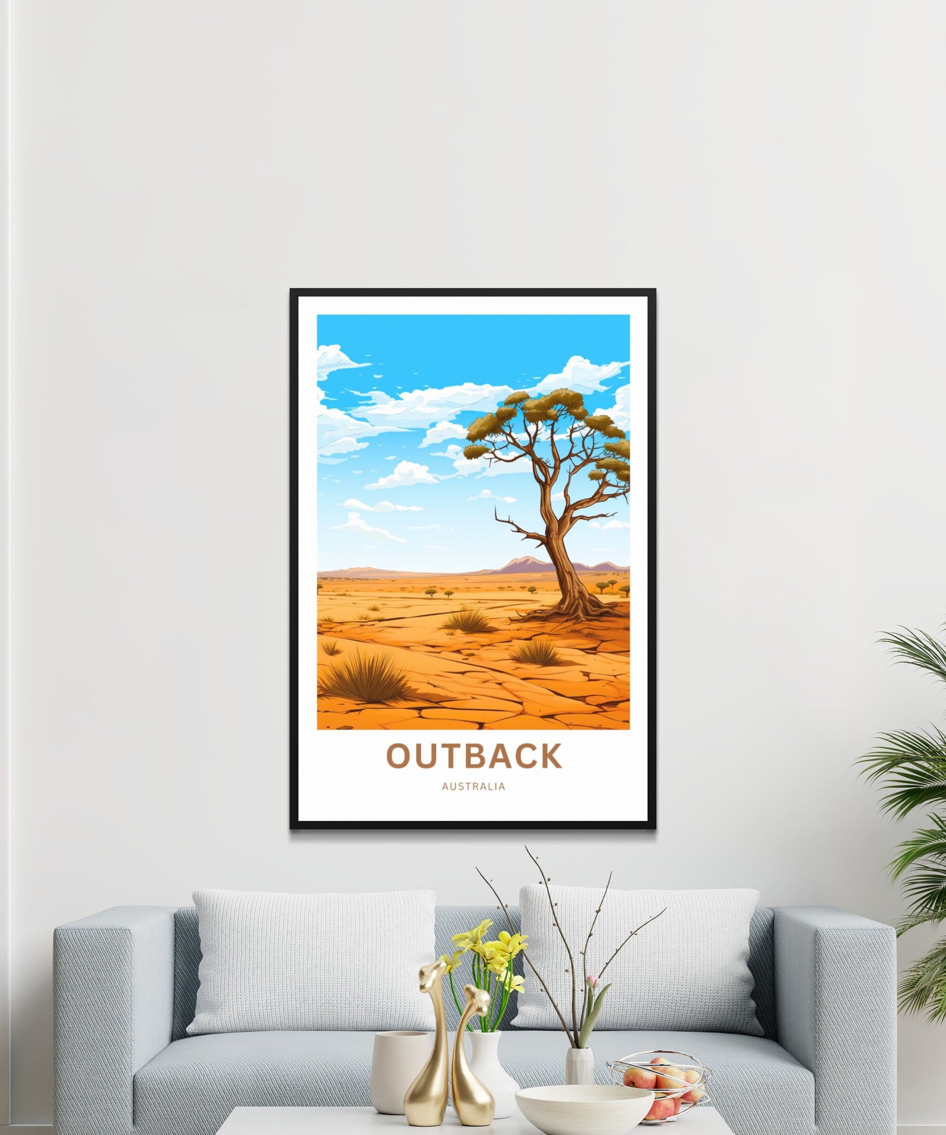 Outback Travel Print - Outback Travel poster, Australia Wall Art, Wall Decor, Gift Australia Present, Custom Text - TravelTreasureCo