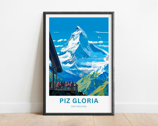 Piz Gloria Travel Print - Piz Gloria poster, Switzerland Wall Art, Wall Decor, Framed present, Gift Switzerland Present - TravelTreasureCo