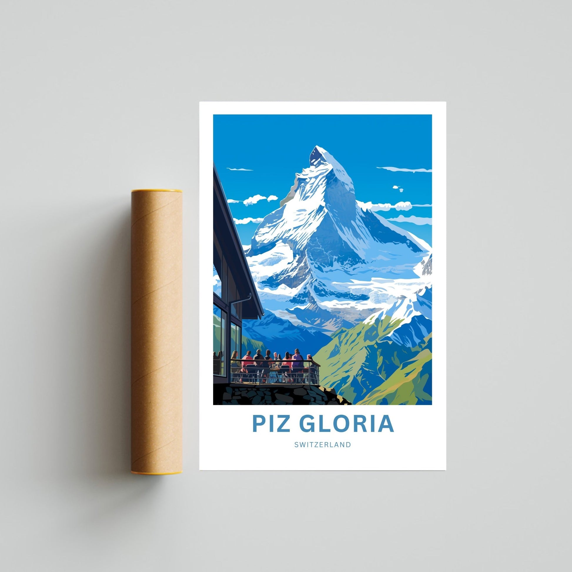 Piz Gloria Travel Print - Piz Gloria poster, Switzerland Wall Art, Wall Decor, Framed present, Gift Switzerland Present - TravelTreasureCo