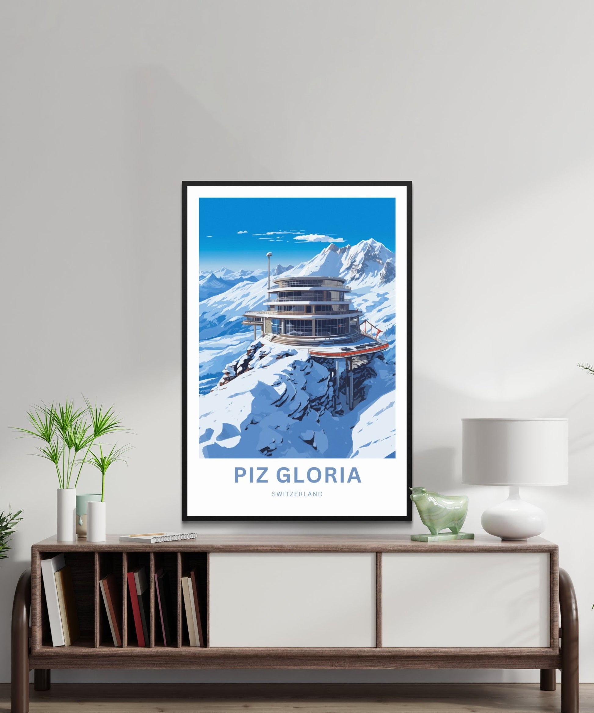 Piz Gloria Travel Print - Piz Gloria poster, Switzerland Wall Art, Wall Decor, Framed present, Gift Switzerland Present - TravelTreasureCo