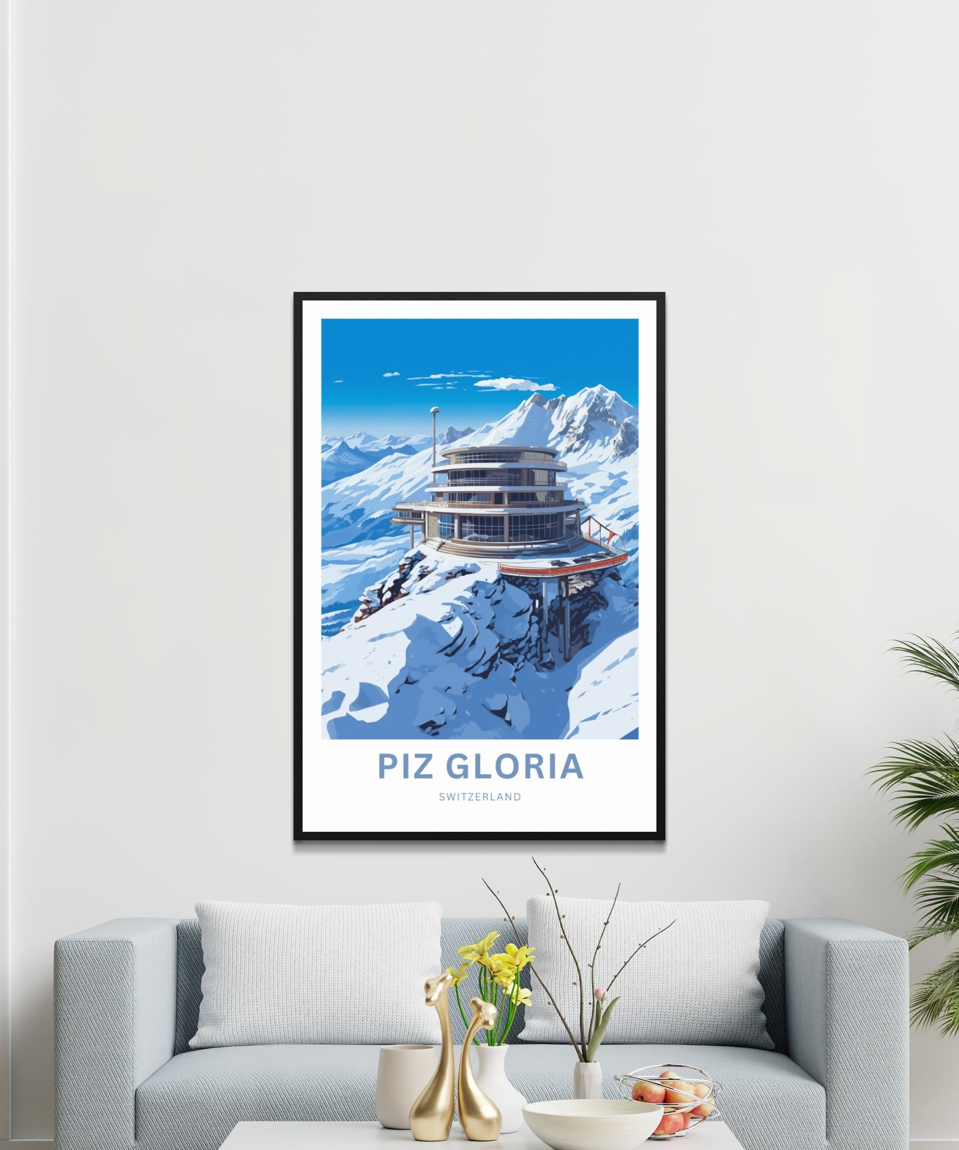 Piz Gloria Travel Print - Piz Gloria poster, Switzerland Wall Art, Wall Decor, Framed present, Gift Switzerland Present - TravelTreasureCo