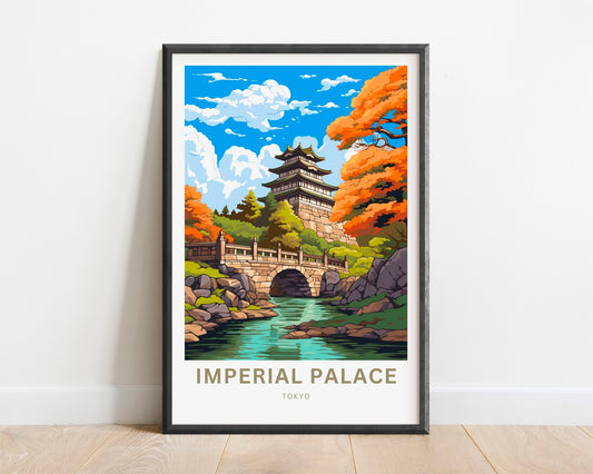 Imperial Palace Travel Print - Imperial Palace poster, Japan Wall Art, Framed present, Gift Japan Present Decor, Custom Text - TravelTreasureCo