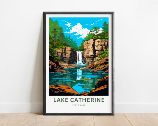 Lake Catherine Travel Print - Lake Catherine poster, State Park Wall Art, Wall Decor, Framed present, Gift Arkansas Present - TravelTreasureCo