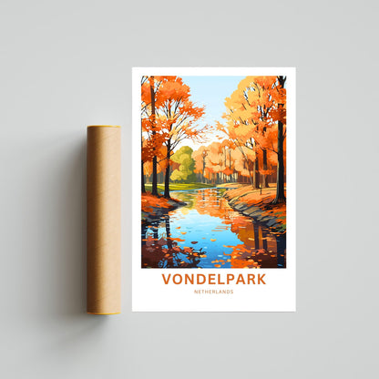 Vondelpark Travel Print - Vondelpark Travel poster, Netherlands Wall Art, Wall Decor, Framed present, Gift Netherlands Present - TravelTreasureCo