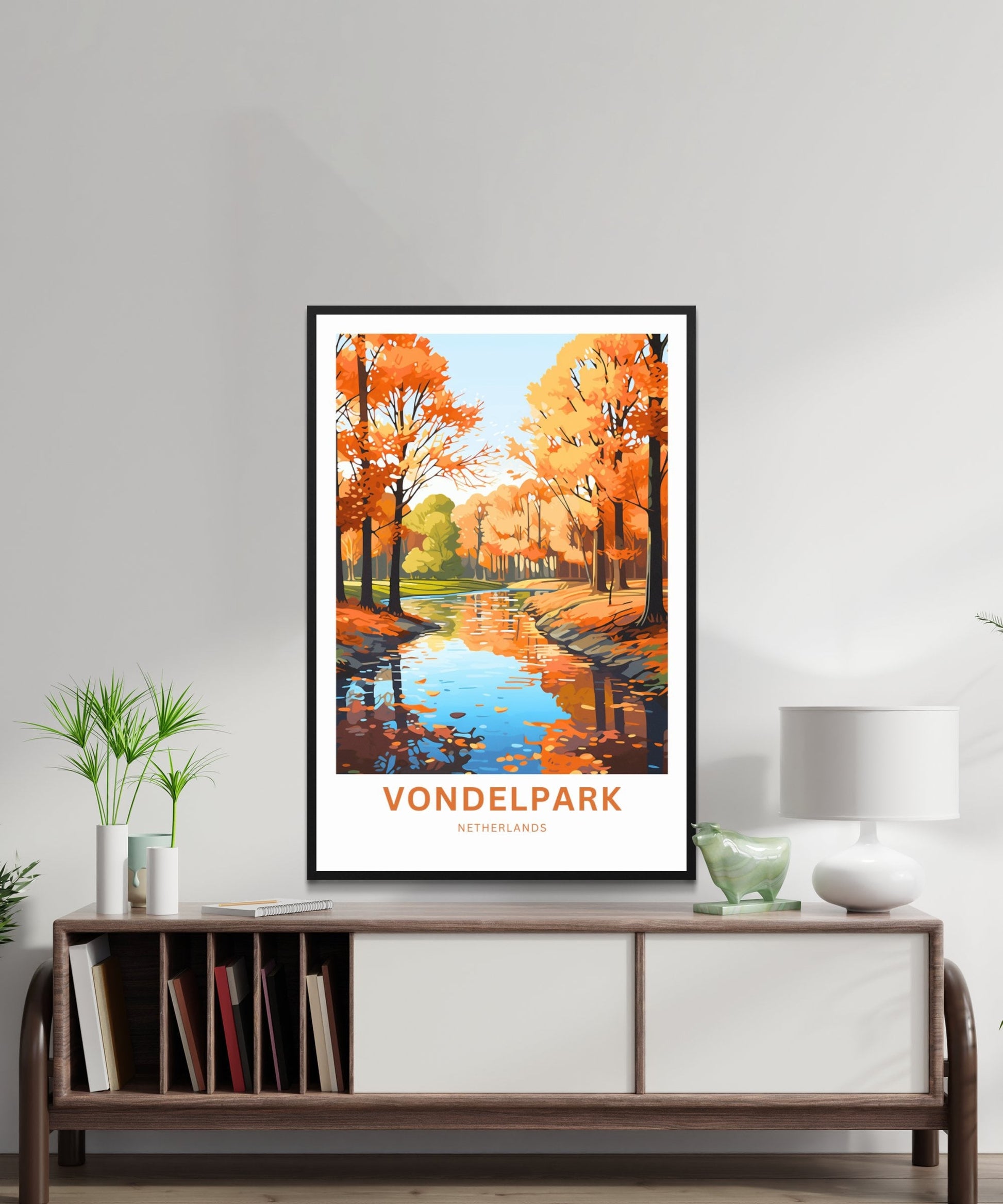 Vondelpark Travel Print - Vondelpark Travel poster, Netherlands Wall Art, Wall Decor, Framed present, Gift Netherlands Present - TravelTreasureCo