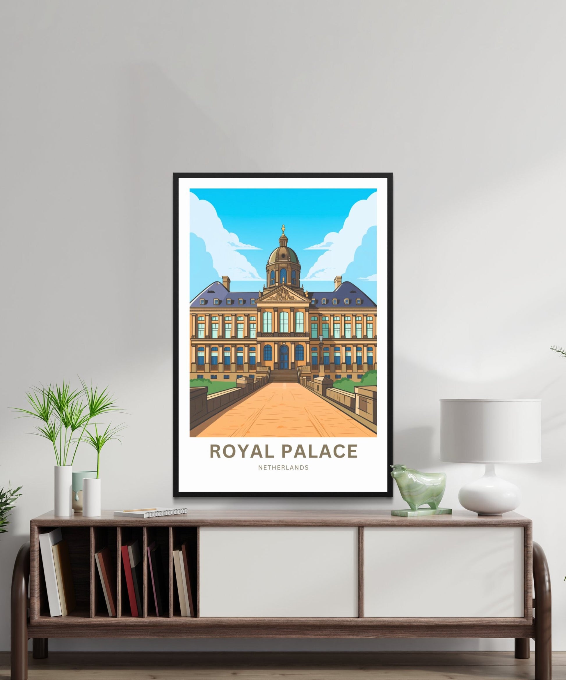 Royal Palace Travel Print - Royal Palace Travel poster, Amsterdam Wall Art, Wall Decor, Framed present, Gift Netherlands Present - TravelTreasureCo