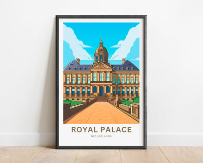 Royal Palace Travel Print - Royal Palace Travel poster, Amsterdam Wall Art, Wall Decor, Framed present, Gift Netherlands Present - TravelTreasureCo