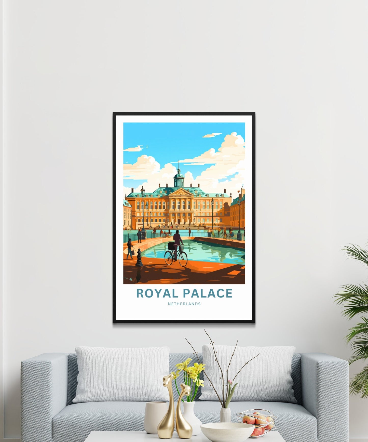 Royal Palace Travel Print - Royal Palace Travel poster, Amsterdam Wall Art, Wall Decor, Framed present, Gift Netherlands Present - TravelTreasureCo