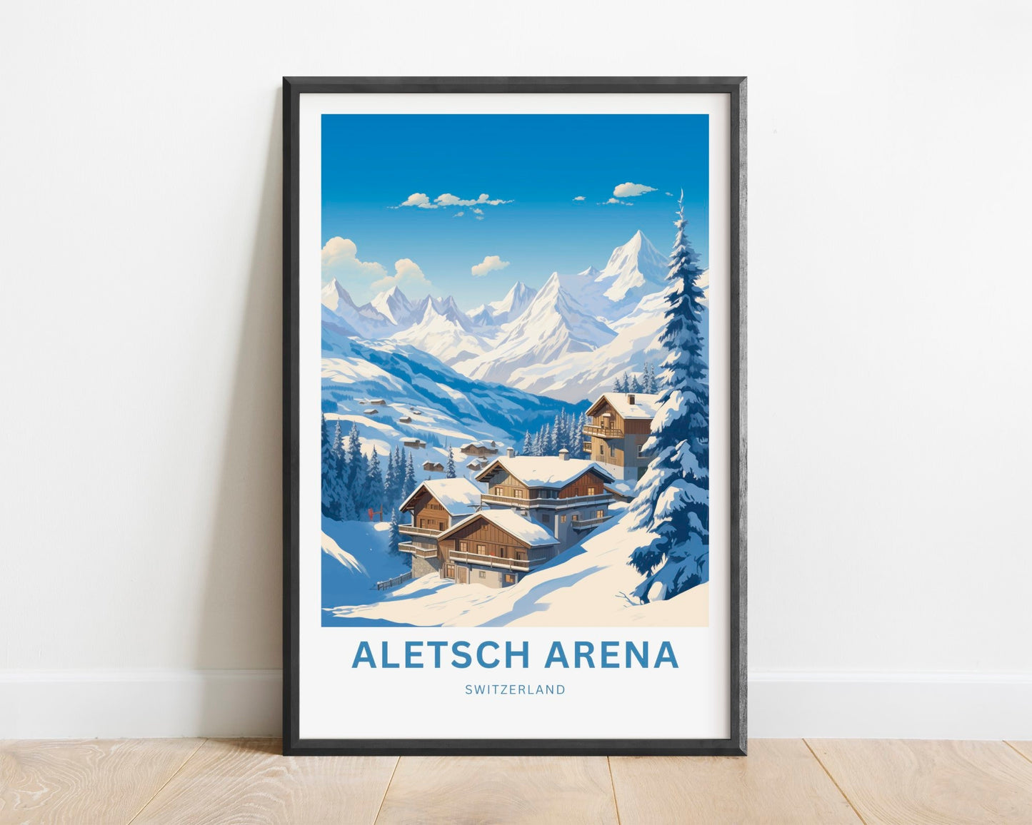 Aletsch Arena Travel Print - Aletsch Arena poster, Switzerland Wall Art, Framed present, Gift Switzerland Present - TravelTreasureCo