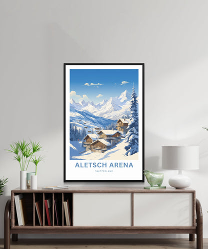 Aletsch Arena Travel Print - Aletsch Arena poster, Switzerland Wall Art, Framed present, Gift Switzerland Present - TravelTreasureCo