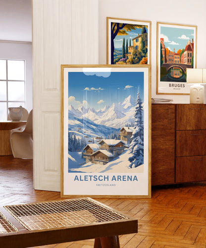 Aletsch Arena Travel Print - Aletsch Arena poster, Switzerland Wall Art, Framed present, Gift Switzerland Present - TravelTreasureCo