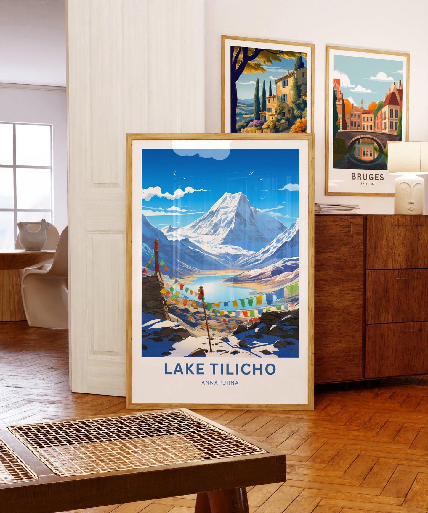 Tilicho Lake Travel Print - Tilicho Lakeposter, Annapurna Wall Art, Wall Decor, Framed present, Gift Nepal Present - TravelTreasureCo