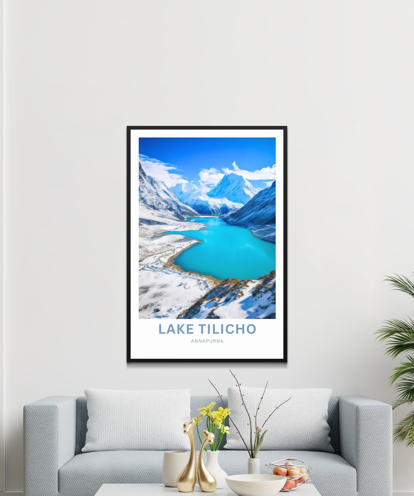 Tilicho Lake Travel Print - Tilicho Lakeposter, Annapurna Wall Art, Wall Decor, Framed present, Gift Nepal Present - TravelTreasureCo