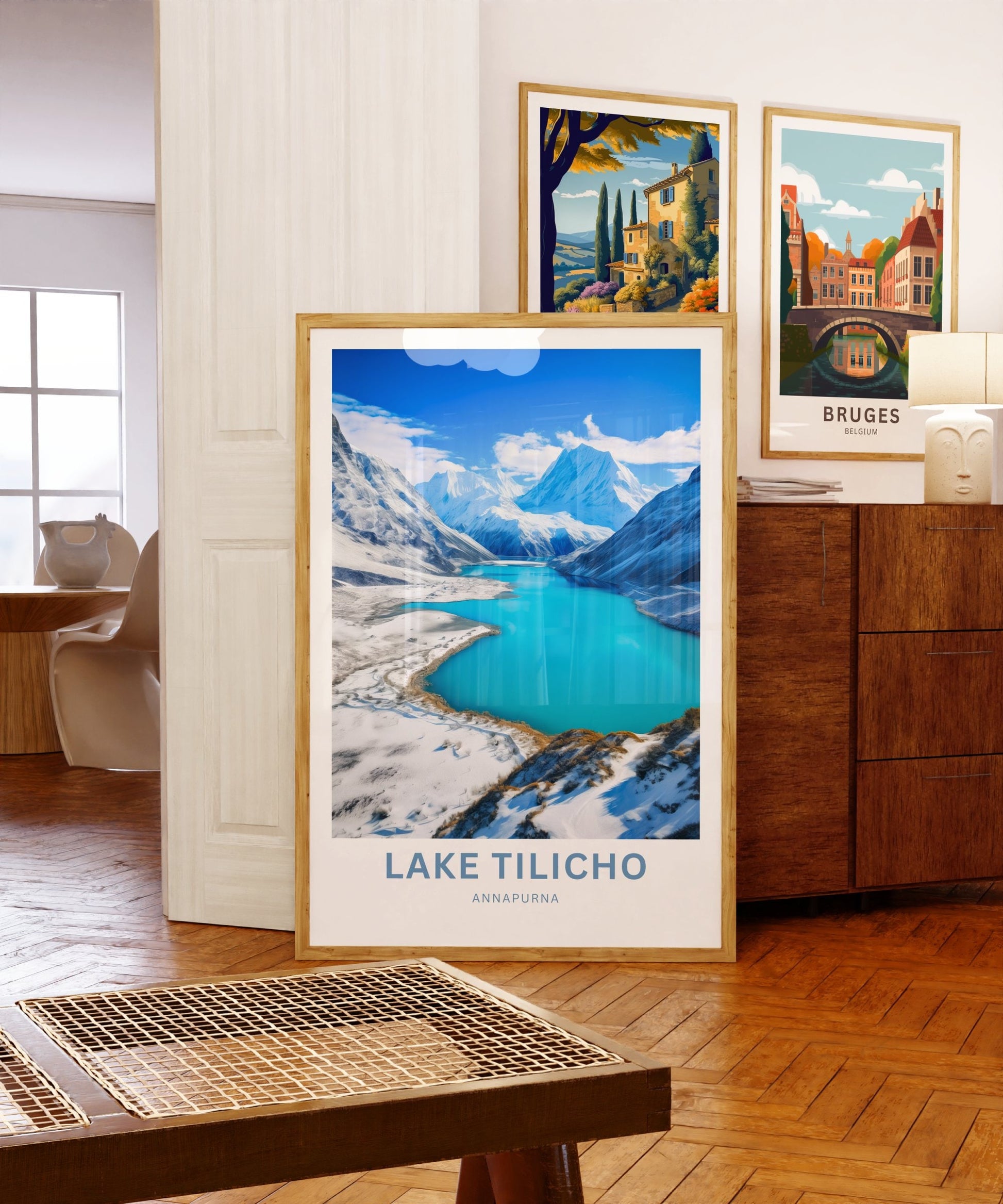 Tilicho Lake Travel Print - Tilicho Lakeposter, Annapurna Wall Art, Wall Decor, Framed present, Gift Nepal Present - TravelTreasureCo