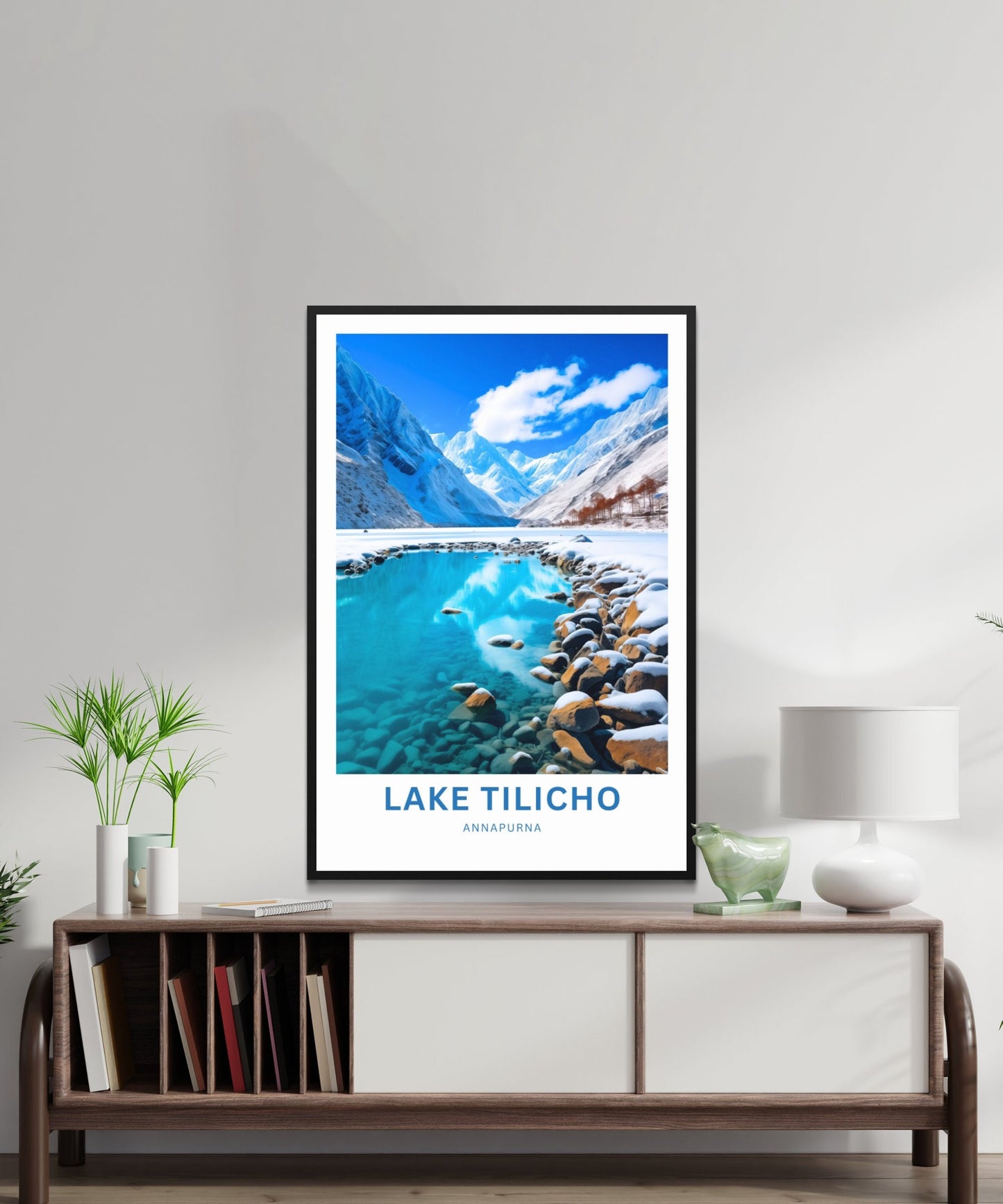 Tilicho Lake Travel Print - Tilicho Lakeposter, Annapurna Wall Art, Wall Decor, Framed present, Gift Nepal Present - TravelTreasureCo