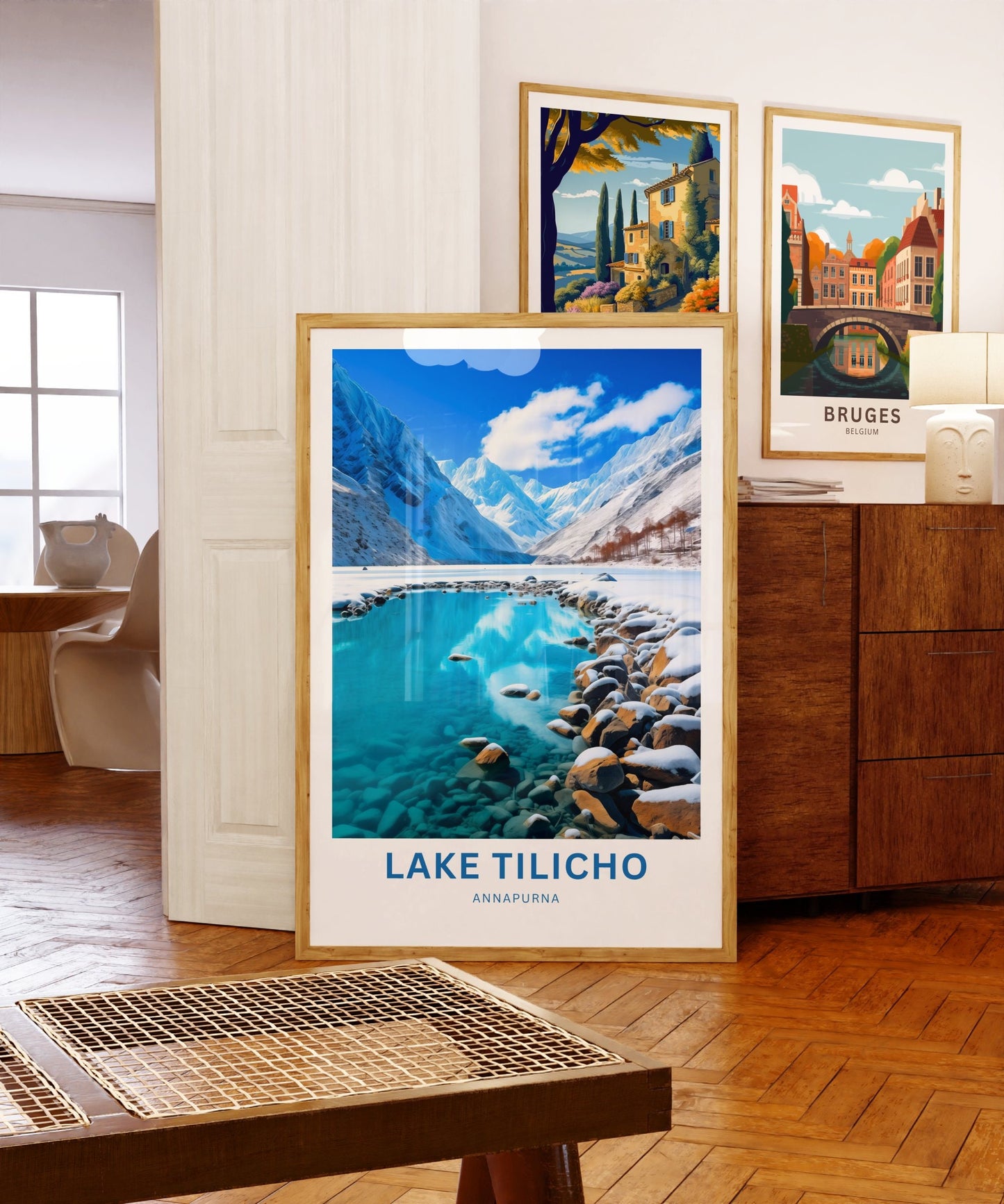 Tilicho Lake Travel Print - Tilicho Lakeposter, Annapurna Wall Art, Wall Decor, Framed present, Gift Nepal Present - TravelTreasureCo