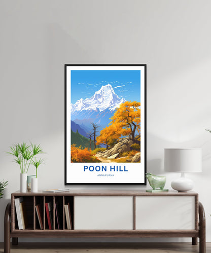 Poon Hill Travel Print - Poon Hill poster, Annapurna Wall Art, Wall Decor, Framed present, Gift Nepal Present - TravelTreasureCo