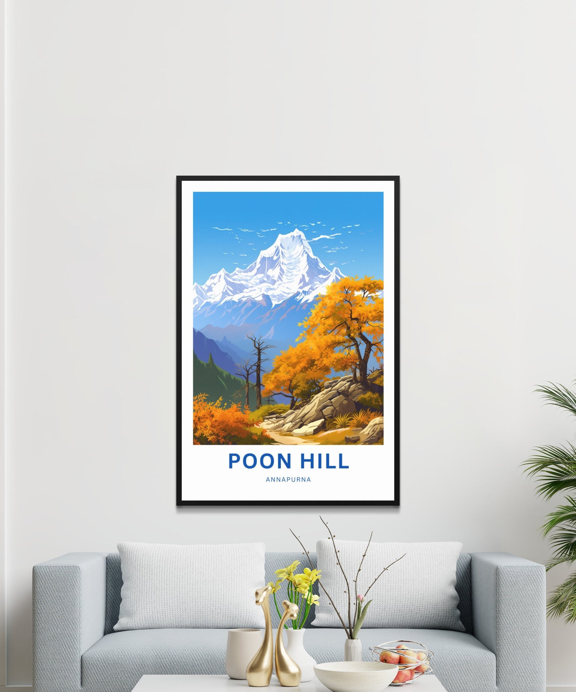 Poon Hill Travel Print - Poon Hill poster, Annapurna Wall Art, Wall Decor, Framed present, Gift Nepal Present - TravelTreasureCo