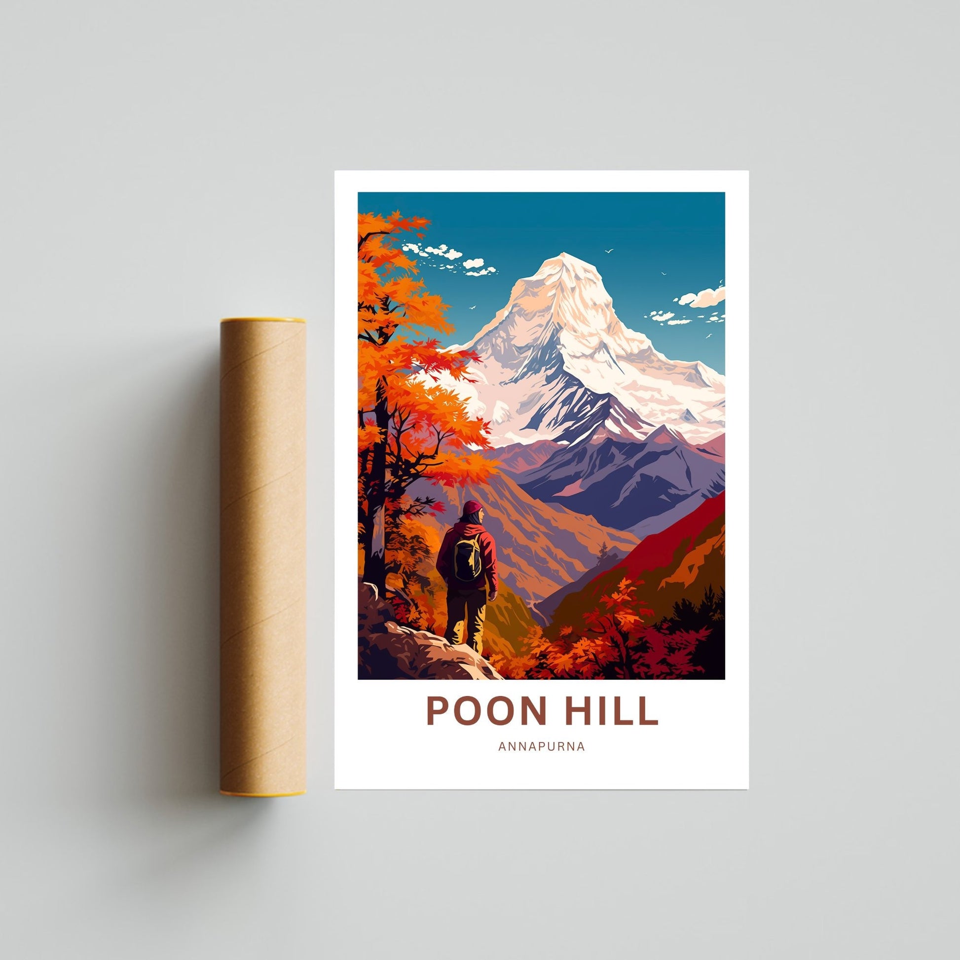 Poon Hill Travel Print - Poon Hill poster, Annapurna Wall Art, Wall Decor, Framed present, Gift Nepal Present - TravelTreasureCo