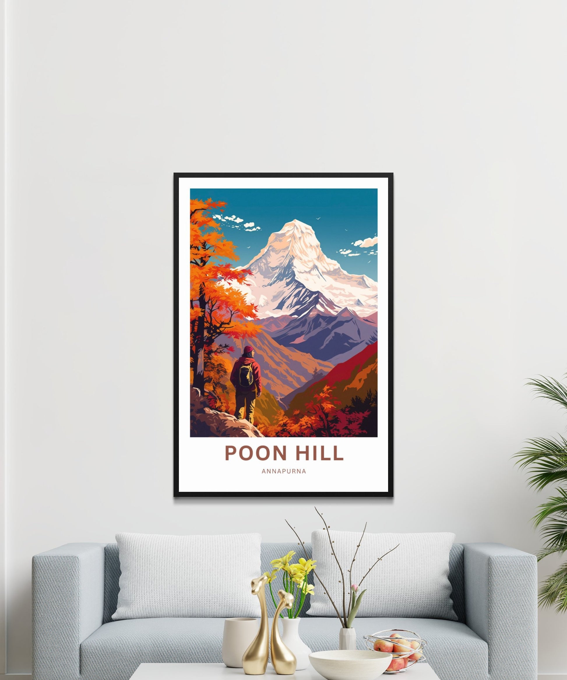 Poon Hill Travel Print - Poon Hill poster, Annapurna Wall Art, Wall Decor, Framed present, Gift Nepal Present - TravelTreasureCo