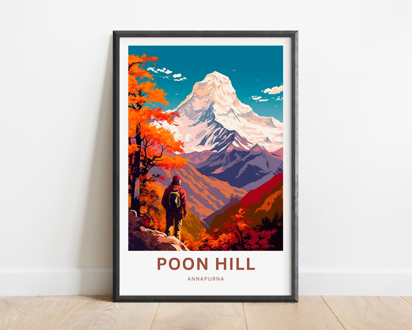 Poon Hill Travel Print - Poon Hill poster, Annapurna Wall Art, Wall Decor, Framed present, Gift Nepal Present - TravelTreasureCo