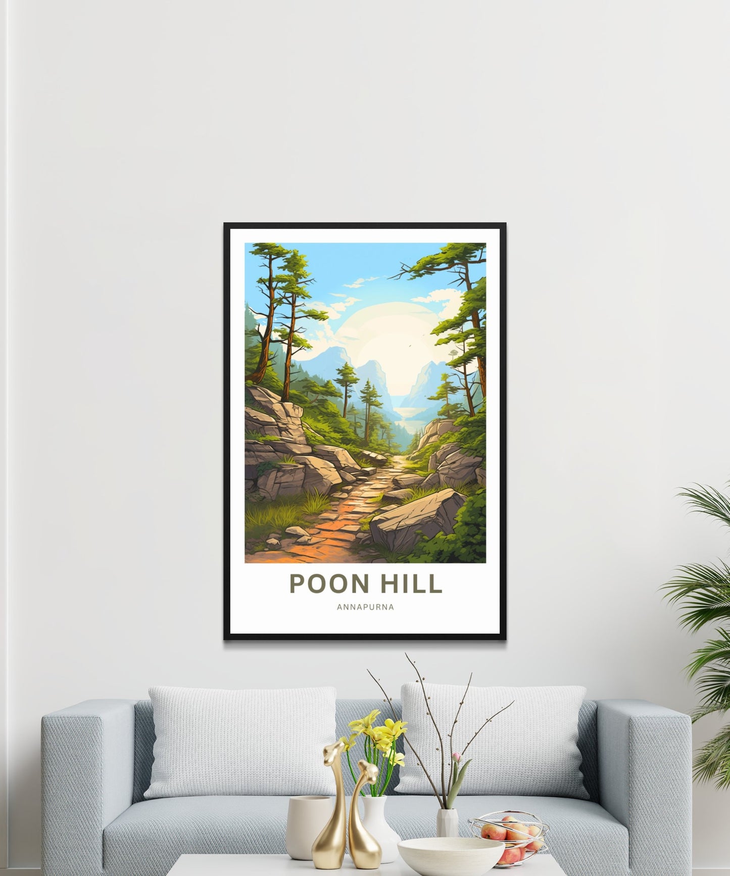 Poon Hill Travel Print - Poon Hill poster, Annapurna Wall Art, Wall Decor, Framed present, Gift Nepal Present - TravelTreasureCo