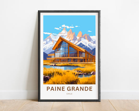 Paine Grande Travel Print - Paine Grannde poster, Torres Del Paine Wall Art, Framed present, Gift Chile Present - TravelTreasureCo