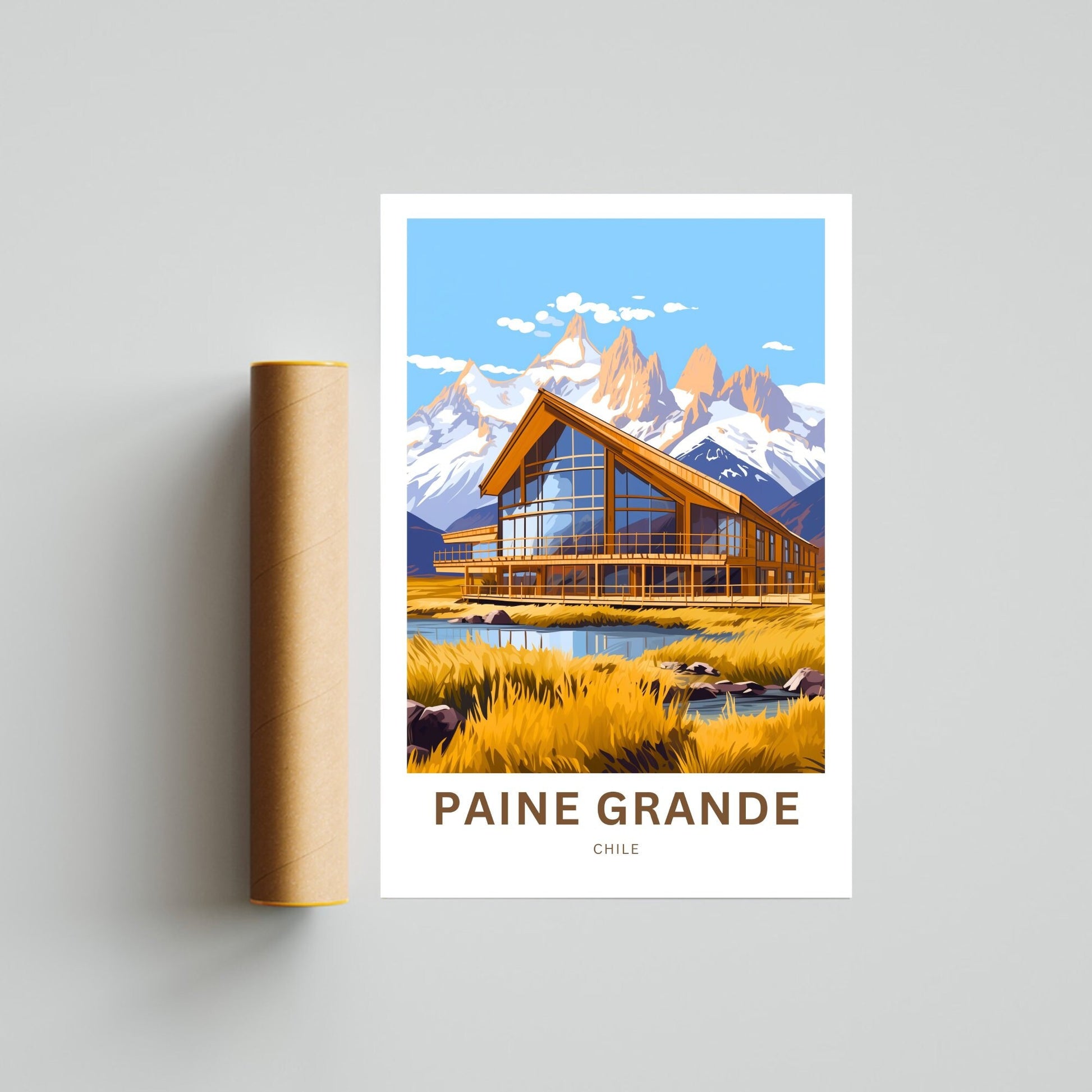 Paine Grande Travel Print - Paine Grannde poster, Torres Del Paine Wall Art, Framed present, Gift Chile Present - TravelTreasureCo