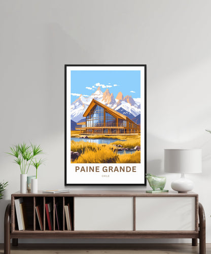 Paine Grande Travel Print - Paine Grannde poster, Torres Del Paine Wall Art, Framed present, Gift Chile Present - TravelTreasureCo