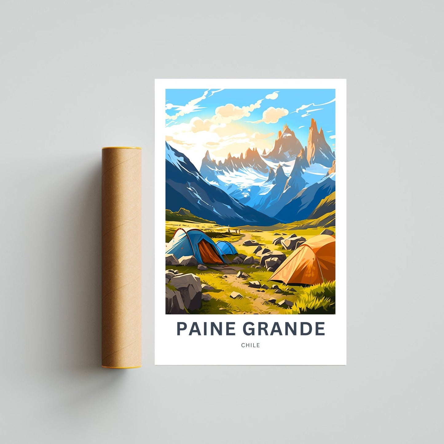 Paine Grande Travel Print - Paine Grannde poster, Torres Del Paine Wall Art, Framed present, Gift Chile Present - TravelTreasureCo