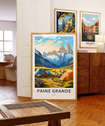 Paine Grande Travel Print - Paine Grannde poster, Torres Del Paine Wall Art, Framed present, Gift Chile Present - TravelTreasureCo