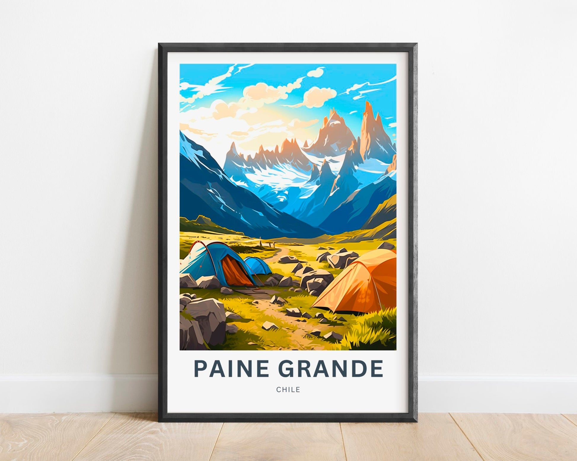 Paine Grande Travel Print - Paine Grannde poster, Torres Del Paine Wall Art, Framed present, Gift Chile Present - TravelTreasureCo