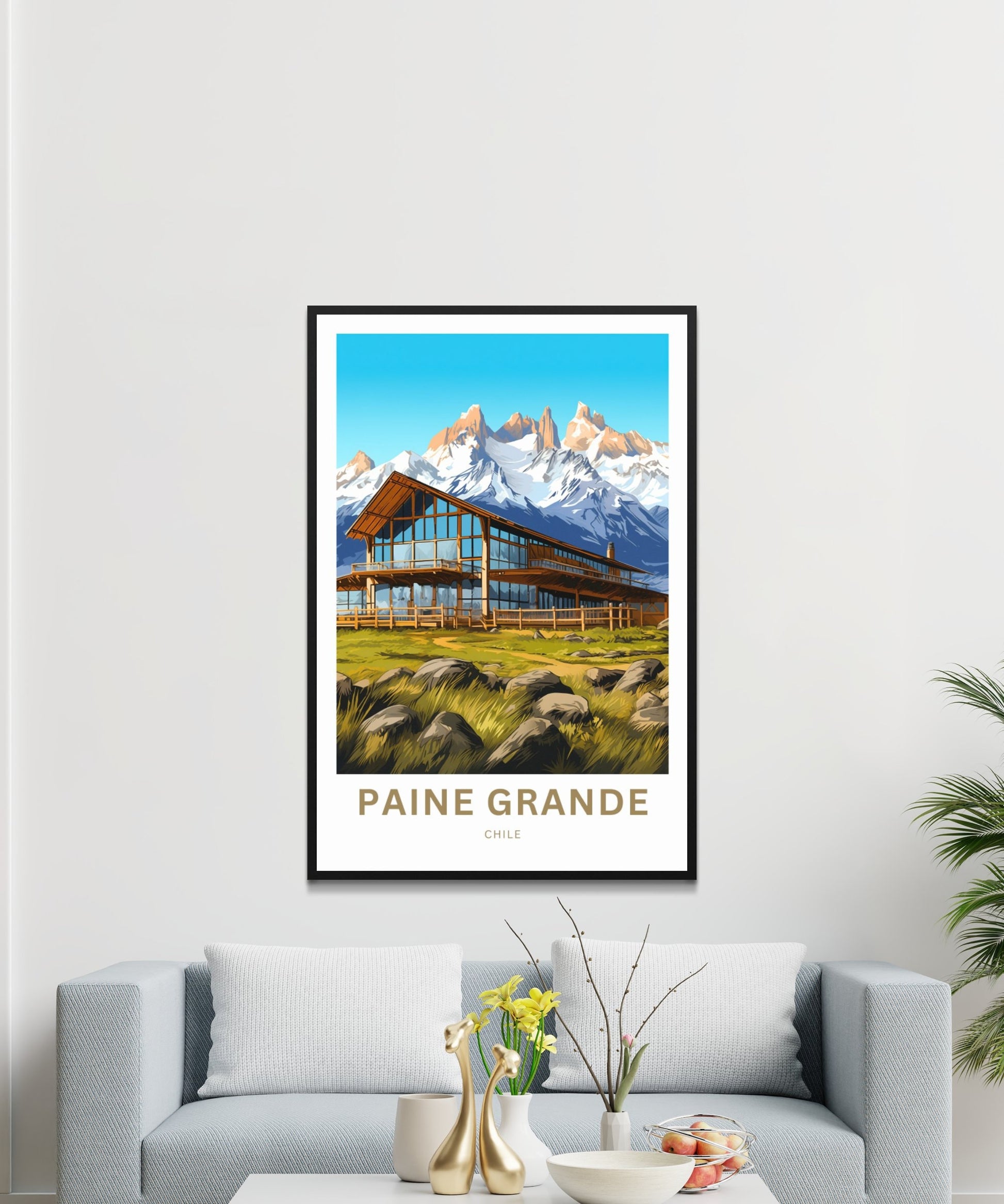 Paine Grande Travel Print - Paine Grannde poster, Torres Del Paine Wall Art, Framed present, Gift Chile Present - TravelTreasureCo