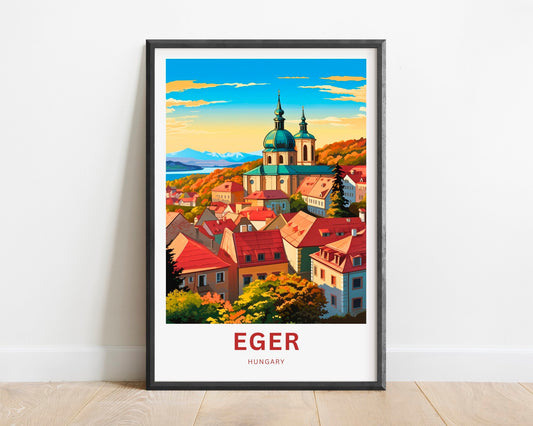 Eger Travel Print - Eger poster, Hungary Wall Art, Framed present, Gift Hungary Present - TravelTreasureCo