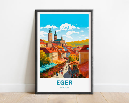 Eger Travel Print - Eger poster, Hungary Wall Art, Framed present, Gift Hungary Present, Custom Your Text - TravelTreasureCo