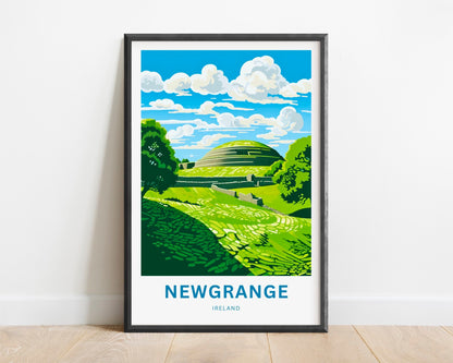 Newgrange Travel Print - Newgrange poster, Ireland Wall Art, Framed present, Gift Ireland Present, Custom Your Text - TravelTreasureCo