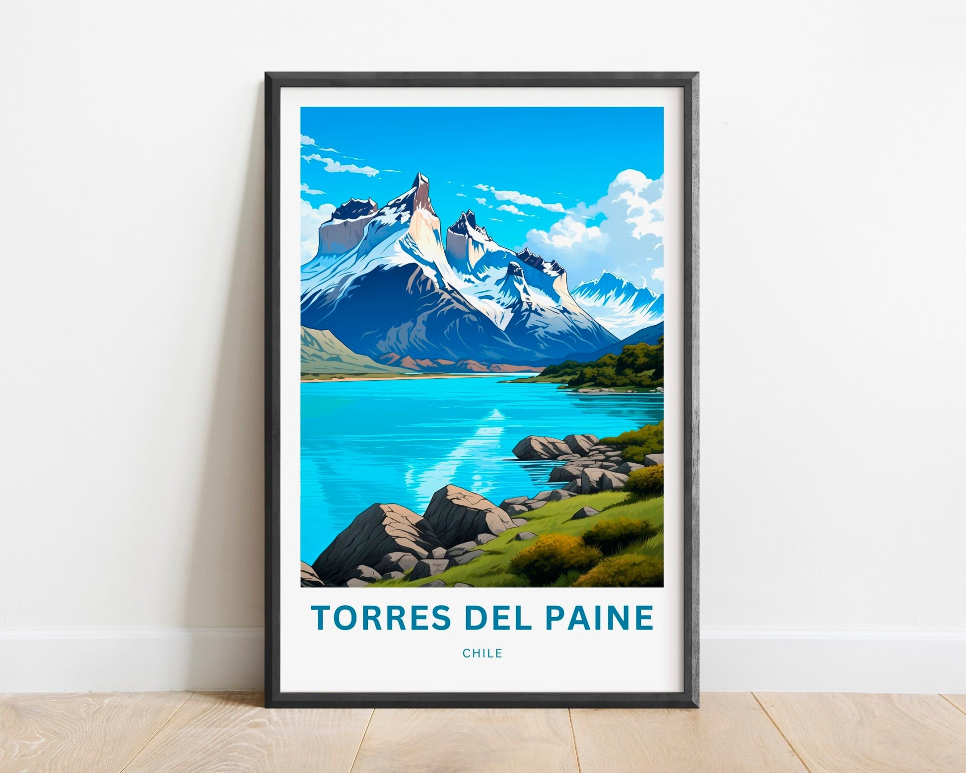 Torres del Paine Travel Print - Torres del Paine poster, Chile Wall Art, Framed present, Gift Chile Present, Customize Your Text - TravelTreasureCo