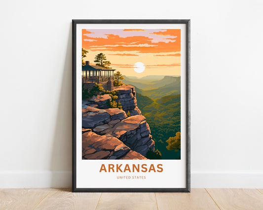 Arkansas Print - Arkansas Waterfalls poster, United States Wall Art, Framed present, Gift Arkansas Present, Customized Your Text - TravelTreasureCo