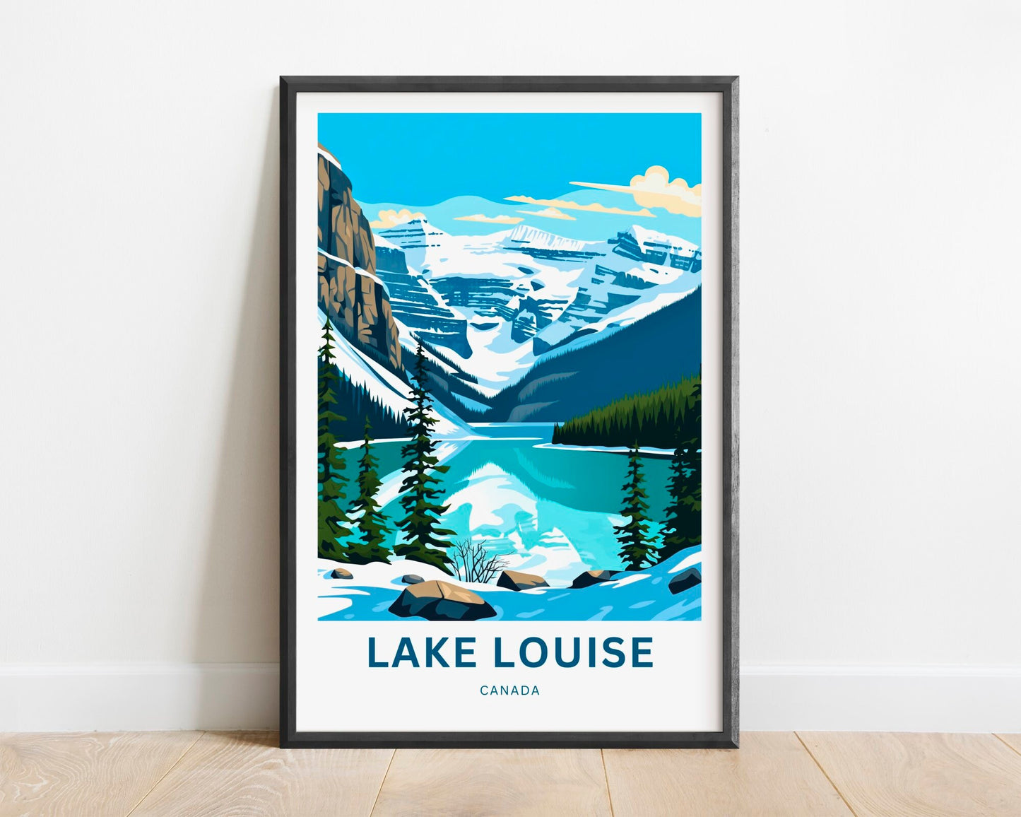 Lake Louise Travel Print - Lake Louise poster, Canada Wall Art, Framed present, Gift Canada Present - TravelTreasureCo