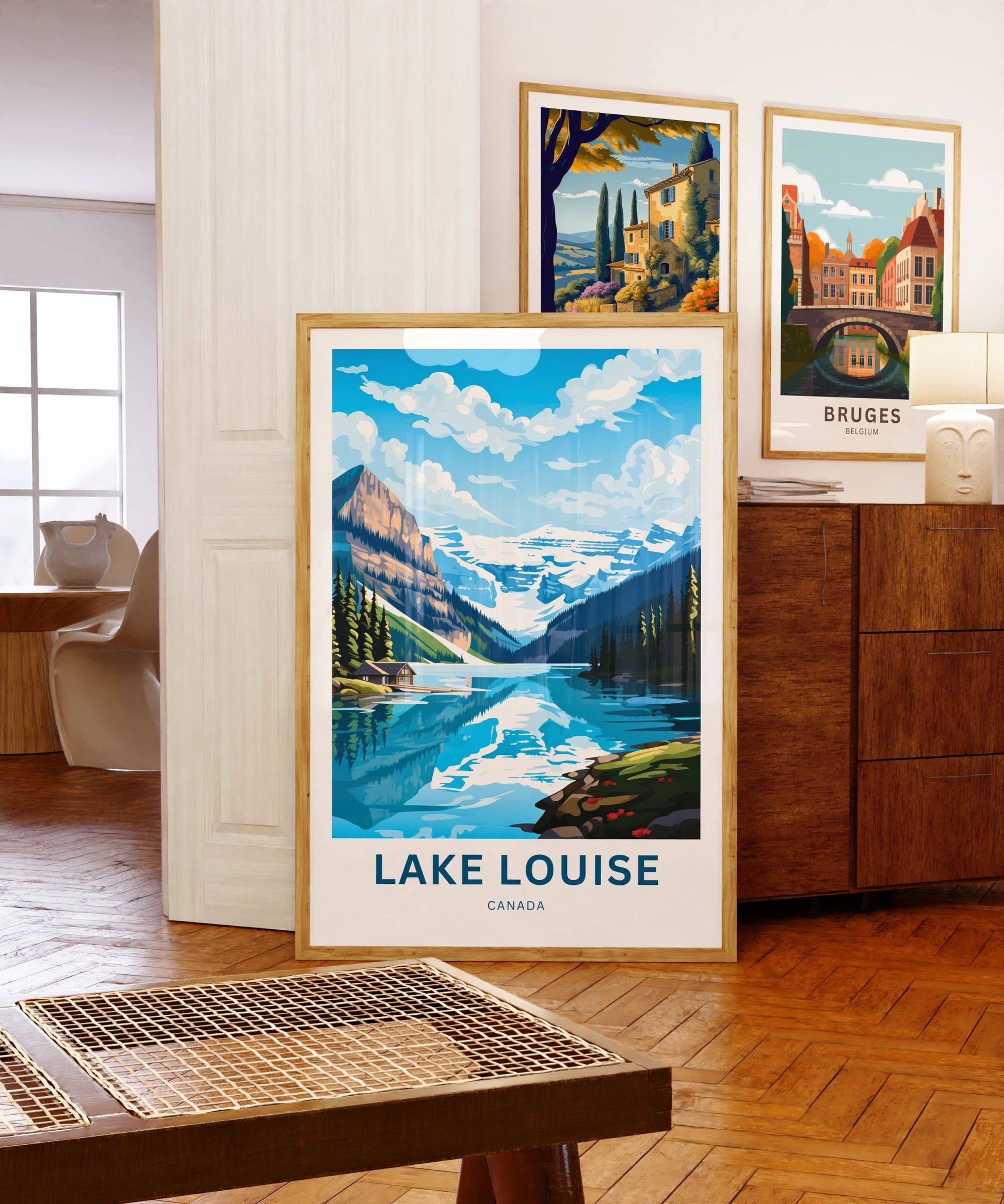 Lake Louise Travel Print - Lake Louise poster, Canada Wall Art, Framed present, Gift Canada Present, Banff National Park, Custom Your Text - TravelTreasureCo