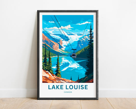 Lake Louise Travel Print - Lake Louise poster, Canada Wall Art, Framed present, Gift Canada Present, Banff National Park, Custom Your Text - TravelTreasureCo