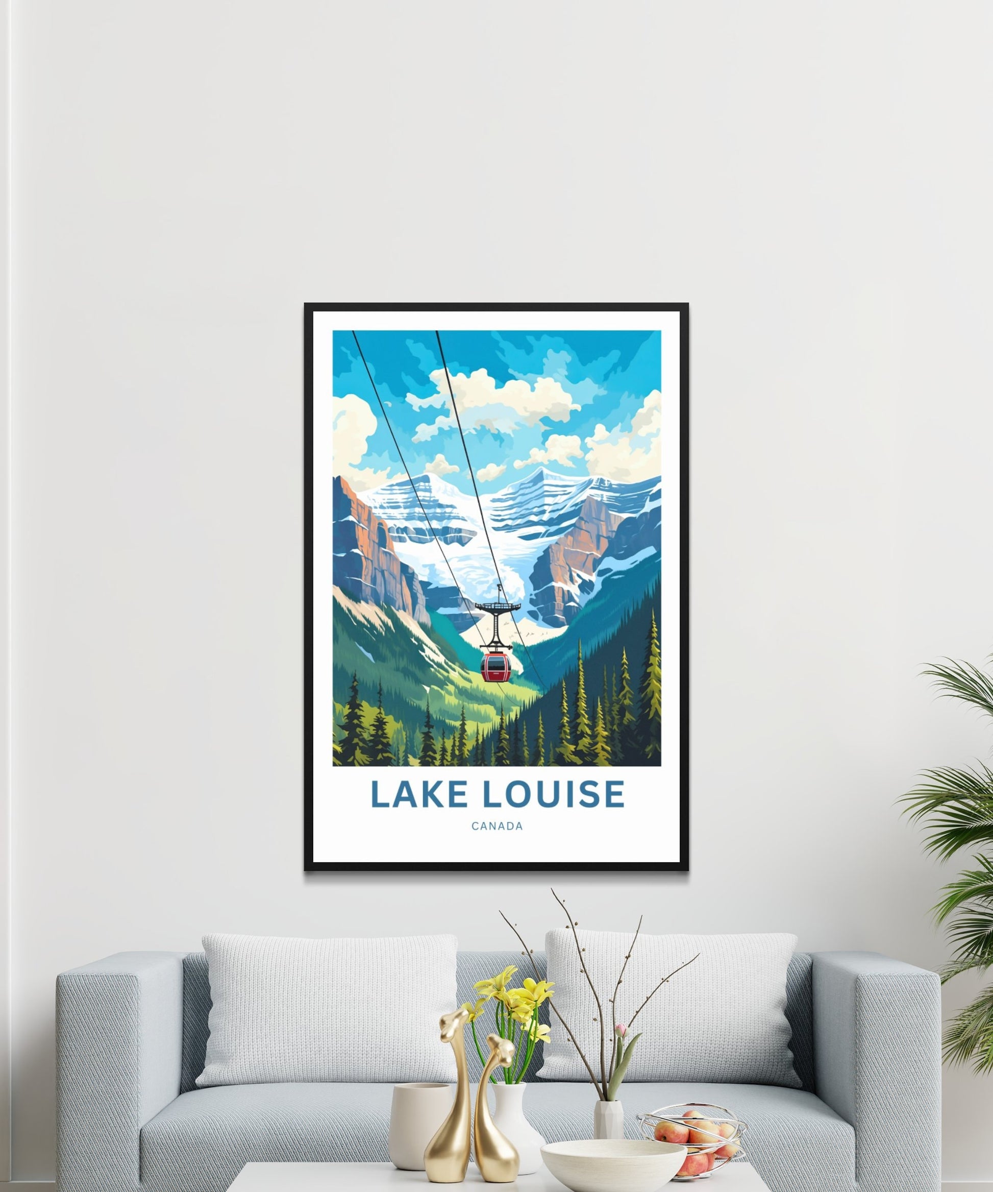 Lake Louise Travel Print - Lake Louise poster, Canada Wall Art, Framed present, Gift Canada Present, Banff National Park, Custom Your Text - TravelTreasureCo