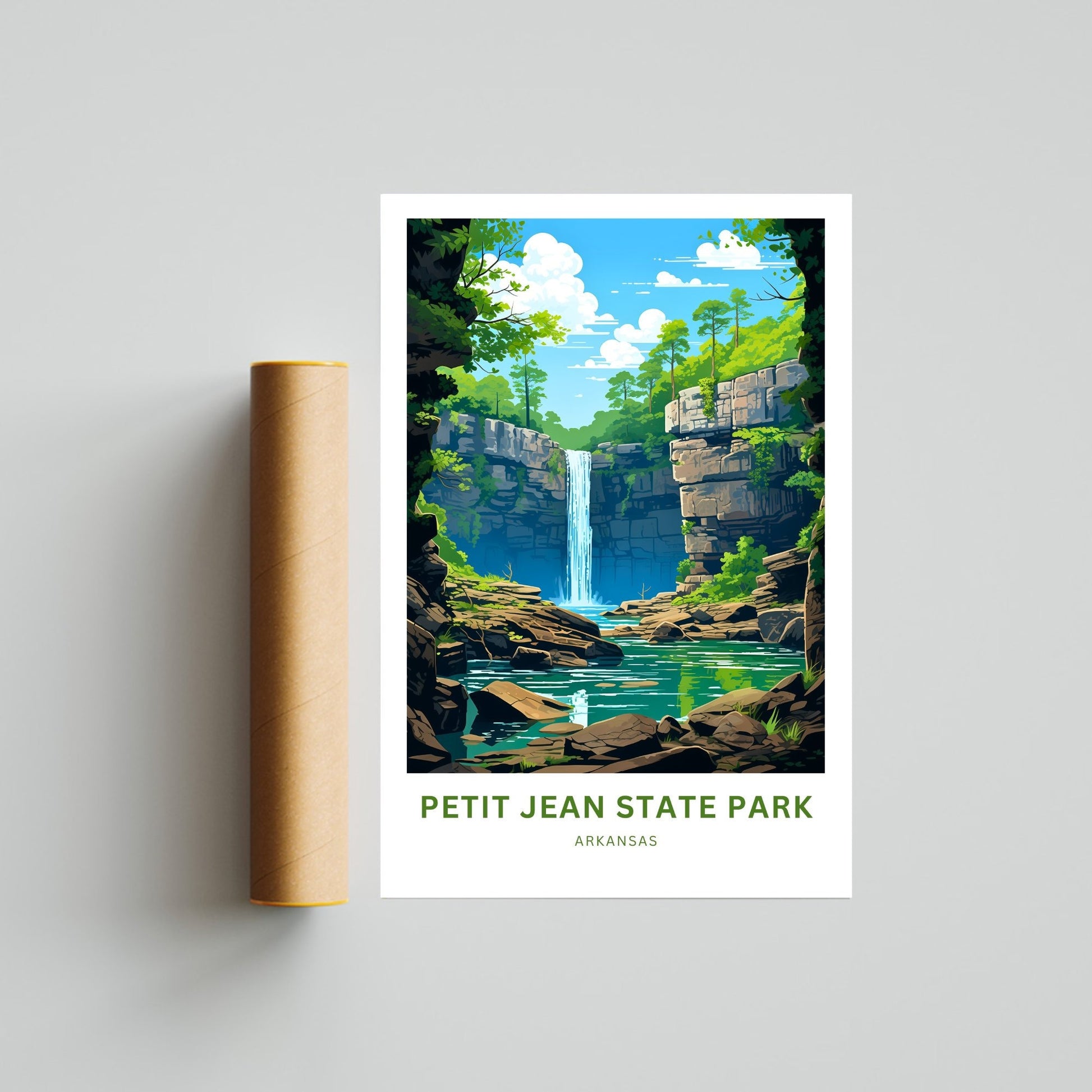 Petit Jean State Park Travel Print - Petit Jean State Park poster, Arkansas Wall Art, Framed present,Arkansas Gift Art, Customized Your Text - TravelTreasureCo