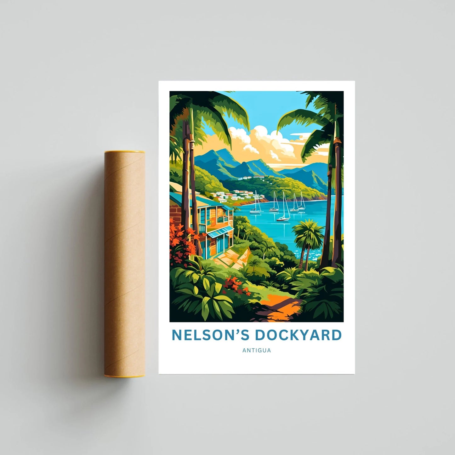 Nelson Dockyard Travel Poster